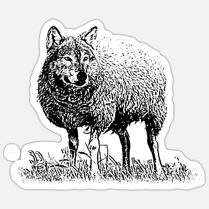Wolf im Schafspelz - Sticker Größe S (10 x 10 cm) - Mattweiß