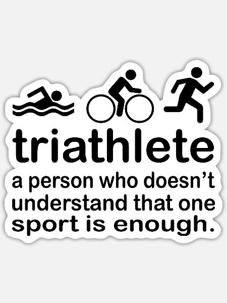 Triathlon Swim Bike Run - Sticker Größe S (10 x 10 cm) - Mattweiß