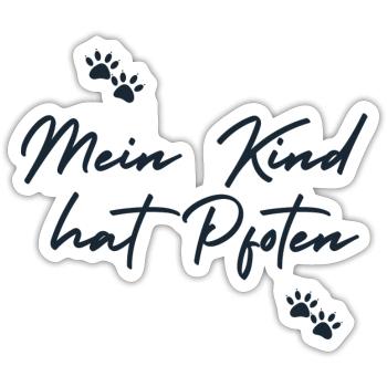 Mein Kind hat Pfoten - Sticker Größe S (10 x 10 cm) - Mattweiß - Vorne