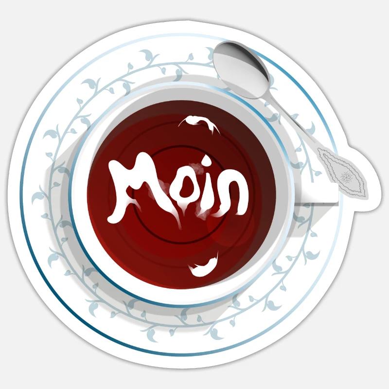 Moin Teetasse Sticker Größe S (10 x 10 cm)