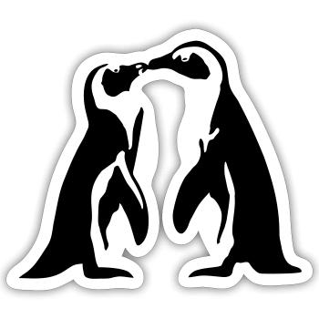 Pinguin - Paar, Liebe - Sticker Größe S (10 x 10 cm) - Mattweiß - Vorne