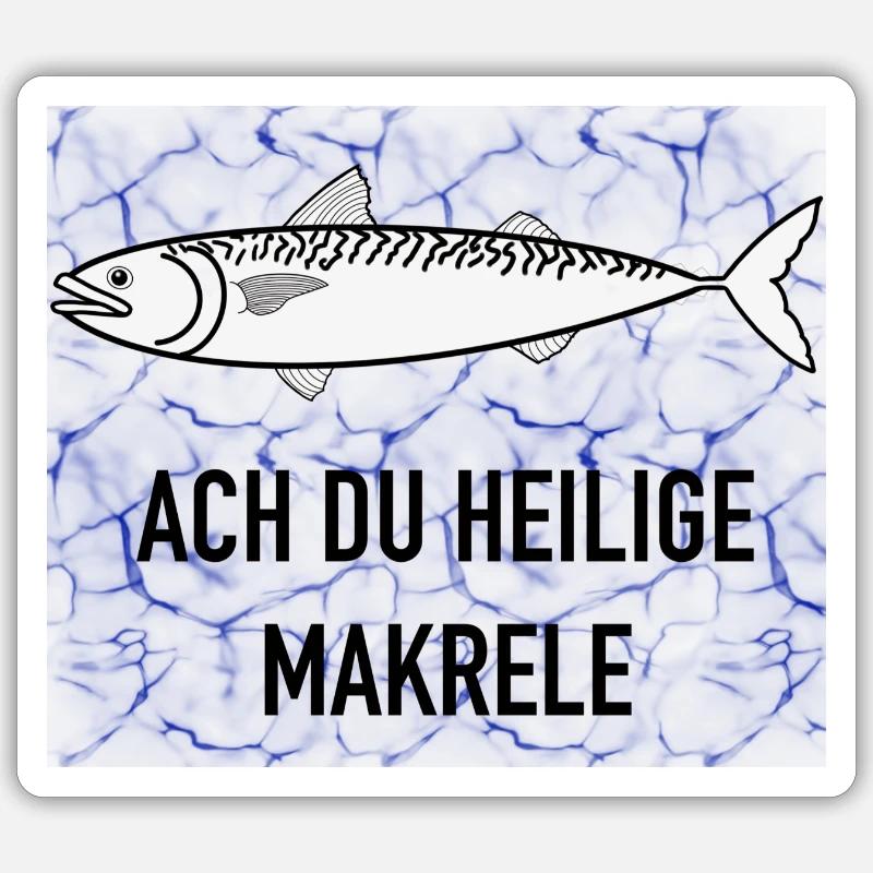 Sacred mackerel - Sticker size S (10 x 10 cm) - white matte