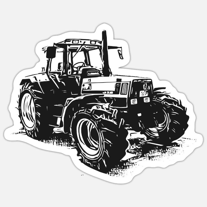 old Deutz tractor - Sticker size S (10 x 10 cm) - white matte