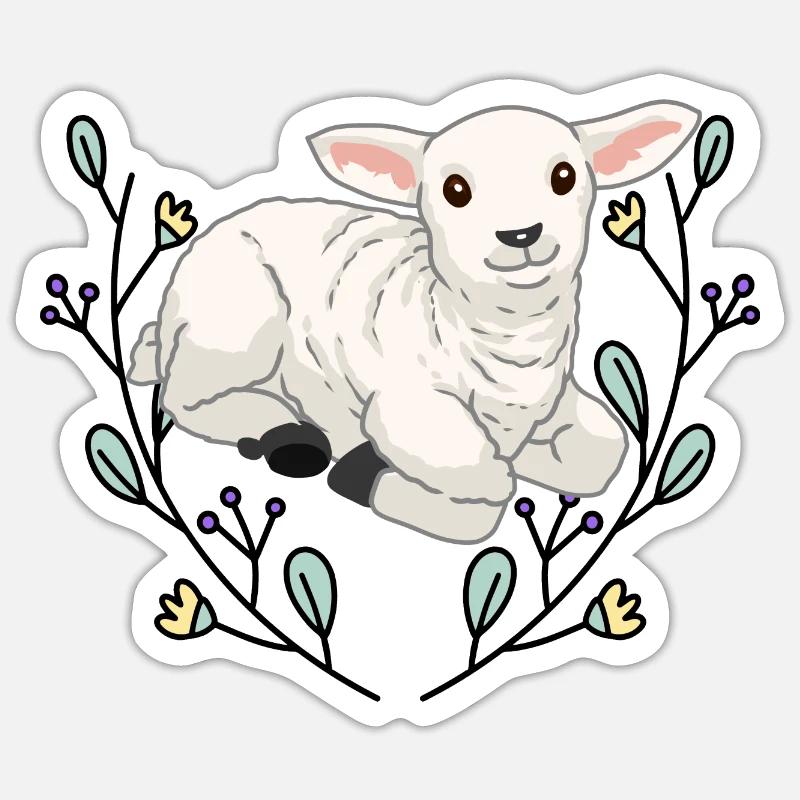 Lamb Lamb Ungulates Sheep Goat Flock Shepherd Bock Sticker size S (10 x 10 cm)