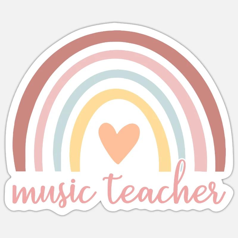 Musiklehrer I - Boho Rainbow Sticker Größe S (10 x 10 cm)