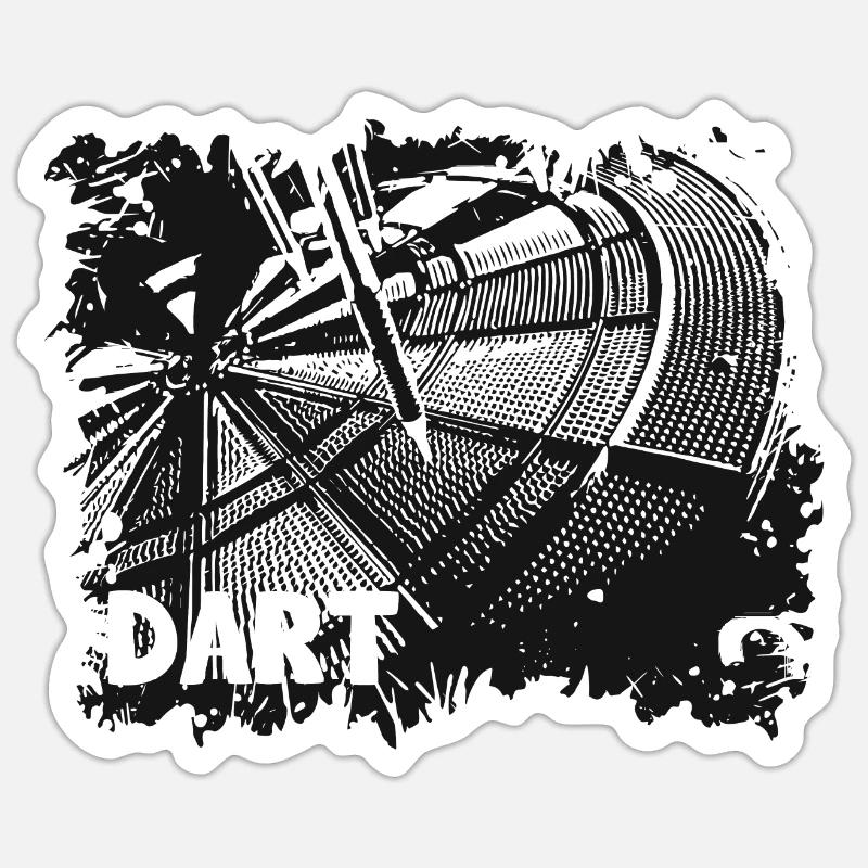 Dartscheibe - Darts - Dartpfeile - Darten - Sticker Größe S (10 x 10 cm) - Mattweiß