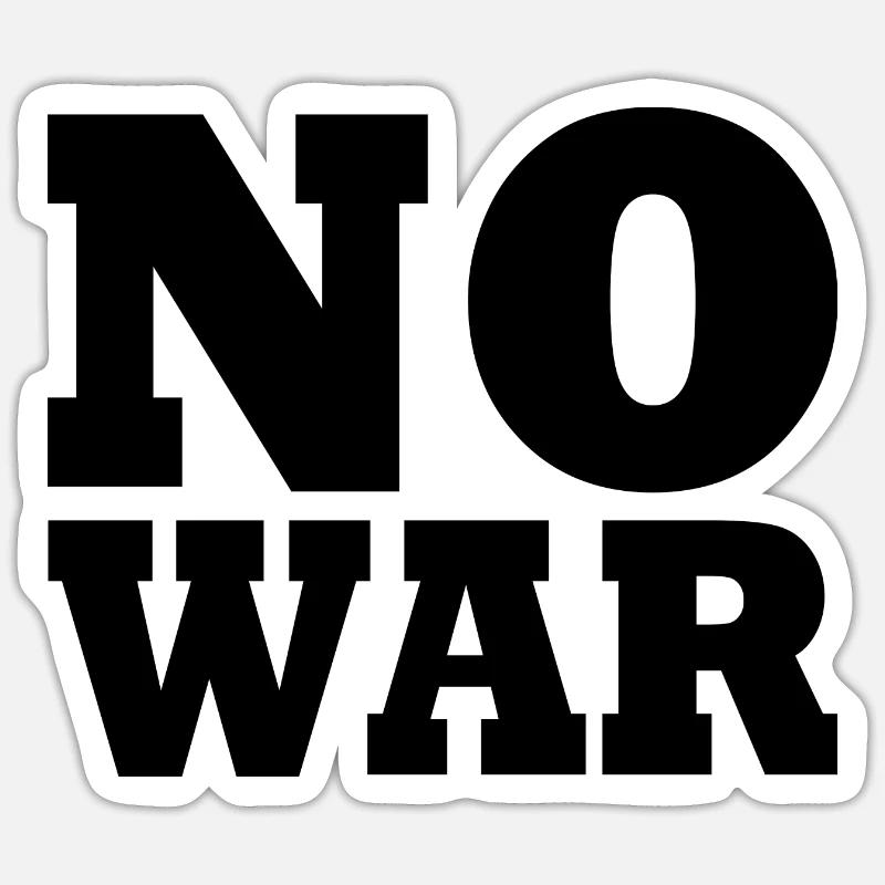 No war - Sticker taille S (10 x 10 cm) - blanc mat