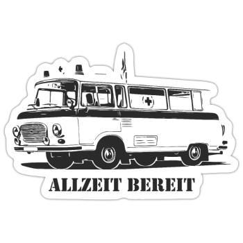 Barkas - B1000 - Ambulance - Sticker taille S (10 x 10 cm) - blanc mat - Devant