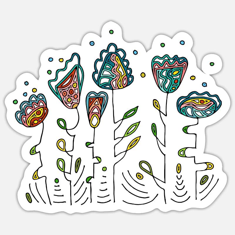 Blumen - Sticker Größe S (10 x 10 cm) - Mattweiß