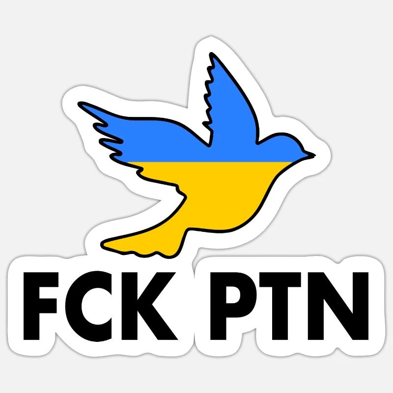 Fck ptn - Sticker taille S (10 x 10 cm) - blanc mat