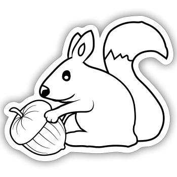 Happy Squirrel Acorn - Sticker size S (10 x 10 cm) - white matte - Front