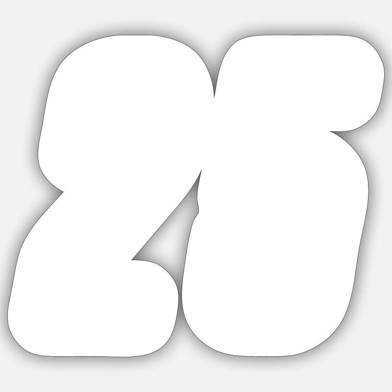 25 Zahl nummer - Sticker Größe S (10 x 10 cm) - Mattweiß