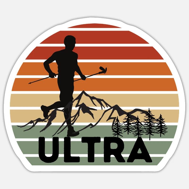 Ultra Trail Runner Sunset - Sticker size S (10 x 10 cm) - white matte
