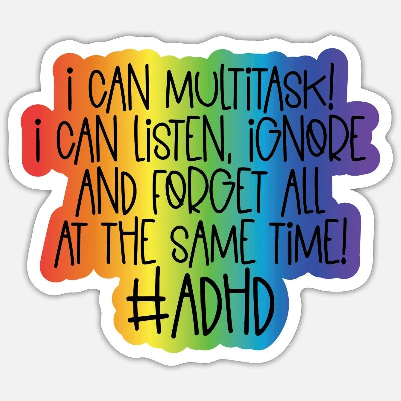TDAH - Sticker taille S (10 x 10 cm) - blanc mat