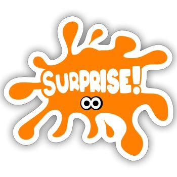 Surprise! - Sticker size S (10 x 10 cm) - white matte - Front