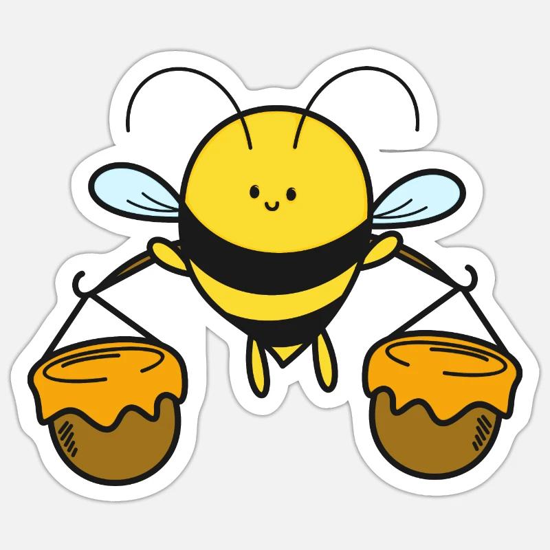 Bee Bees - Sticker size S (10 x 10 cm) - white matte