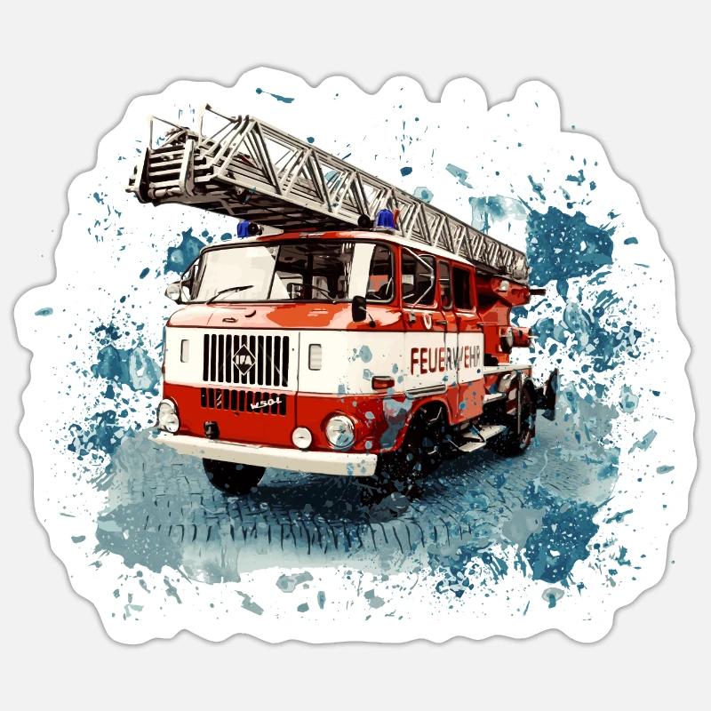 IFA W50 Fire Brigade Turntable Ladder Sticker size S (10 x 10 cm)