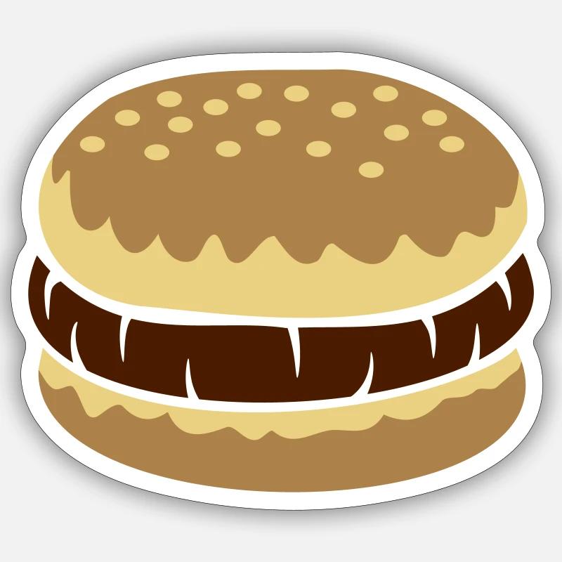 Plat préféré Cheeseburger Comic - Sticker taille S (10 x 10 cm) - blanc mat