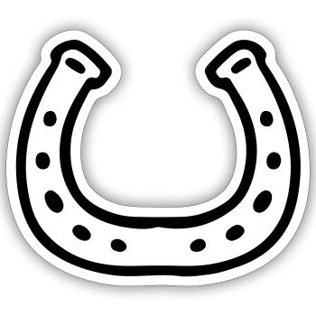 Horseshoe Lucky Charm Lucky Mushroom - Sticker size S (10 x 10 cm) - white matte - Front