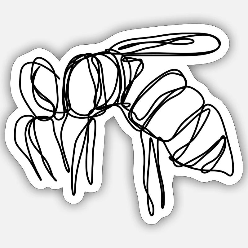 Bee - Sticker size S (10 x 10 cm) - white matte