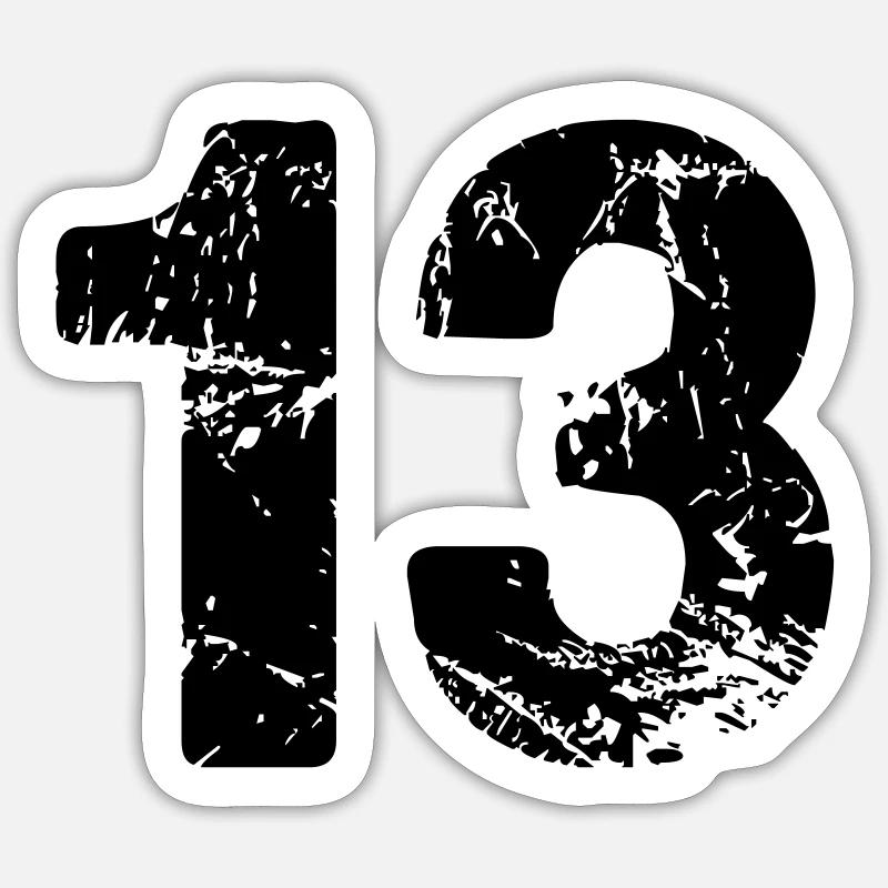 13 - Sticker Größe S (10 x 10 cm) - Mattweiß