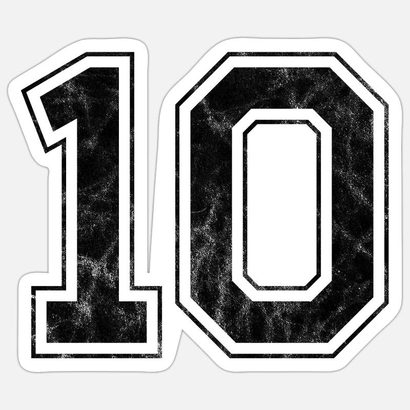Numéro 10 - Sticker taille S (10 x 10 cm) - blanc mat