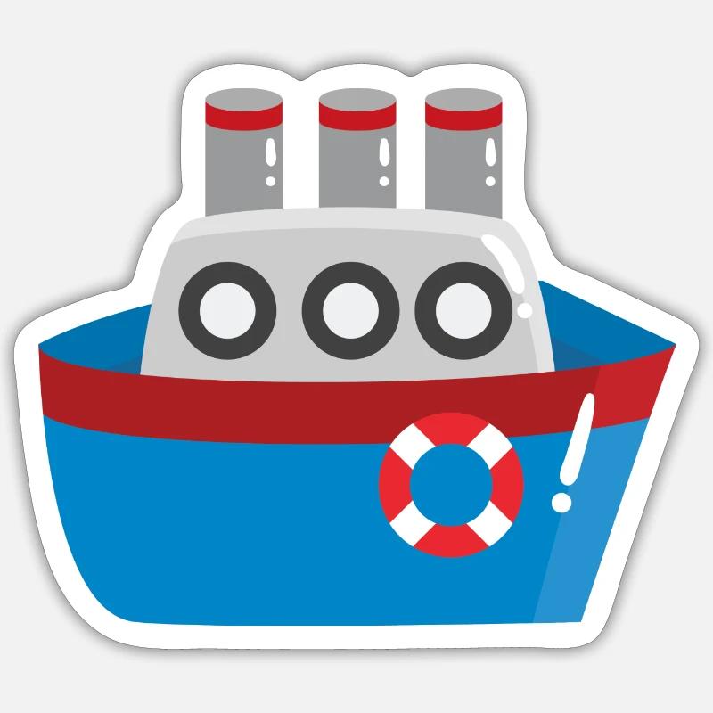 Schiff - Sticker Größe S (10 x 10 cm) - Mattweiß