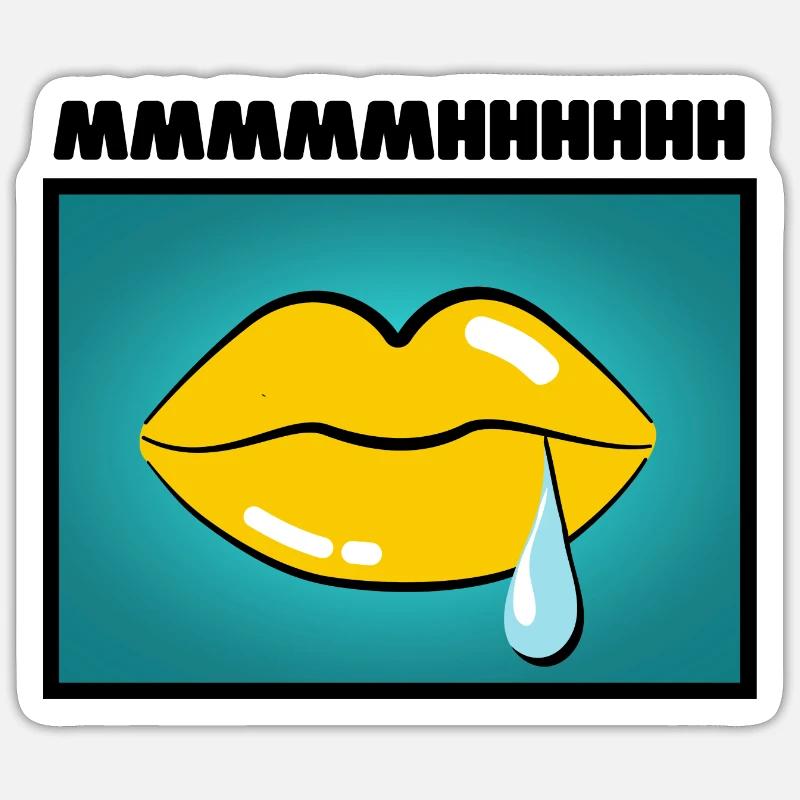 Lips - Sticker size S (10 x 10 cm) - white matte