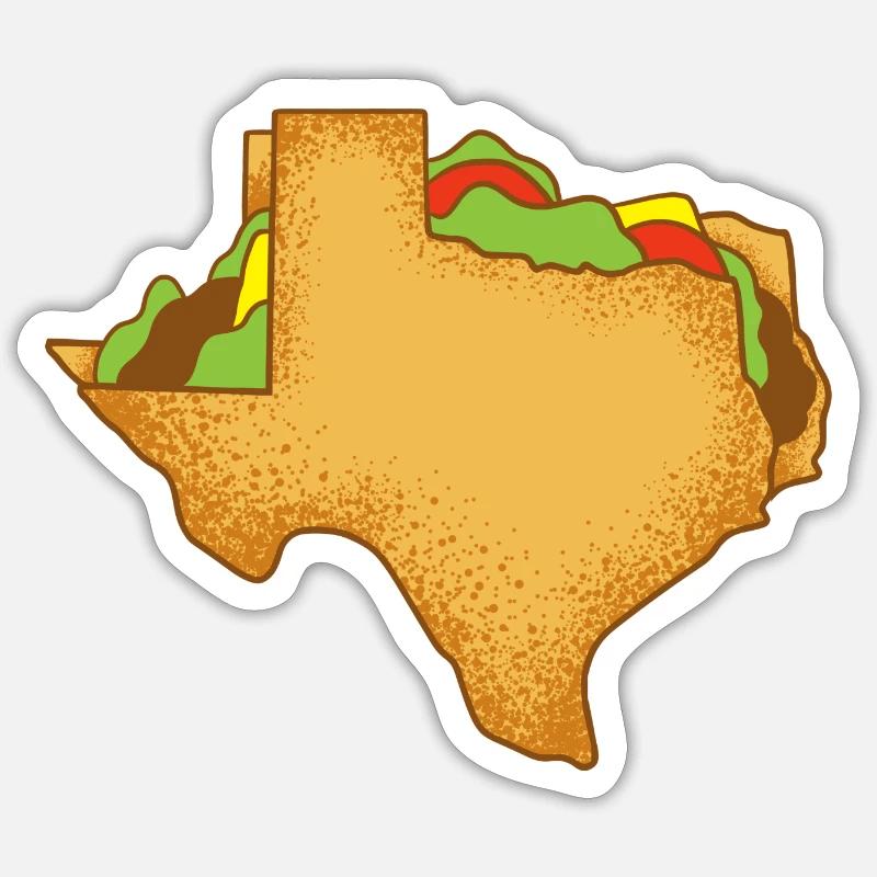 Conception de carte de tacos de petit-déjeuner pour le Texas Sticker taille S (10 x 10 cm)