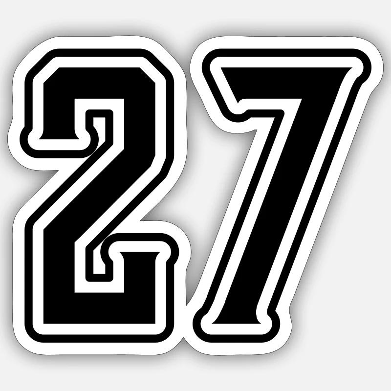 Symbole numérique 27 - Sticker taille S (10 x 10 cm) - blanc mat
