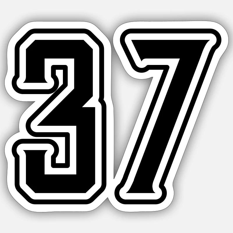 Symbole numérique 37 - Sticker taille S (10 x 10 cm) - blanc mat