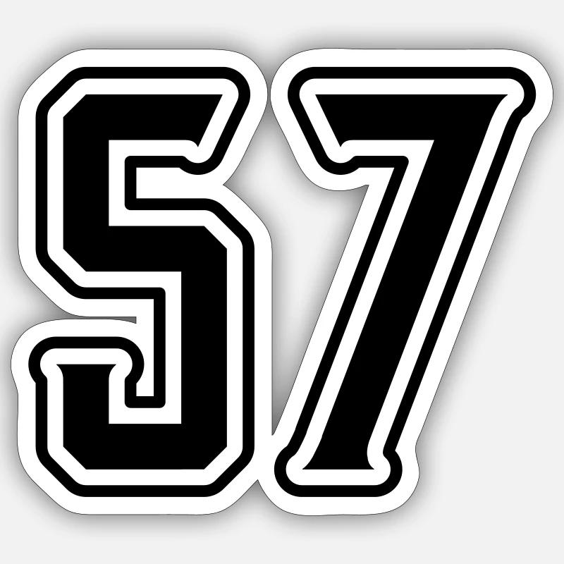 Symbole numérique 57 - Sticker taille S (10 x 10 cm) - blanc mat