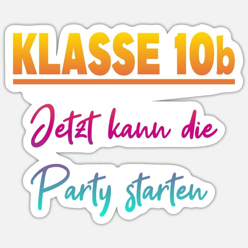 Klasse 10b Klassenfahrt - Sticker Größe S (10 x 10 cm) - Mattweiß