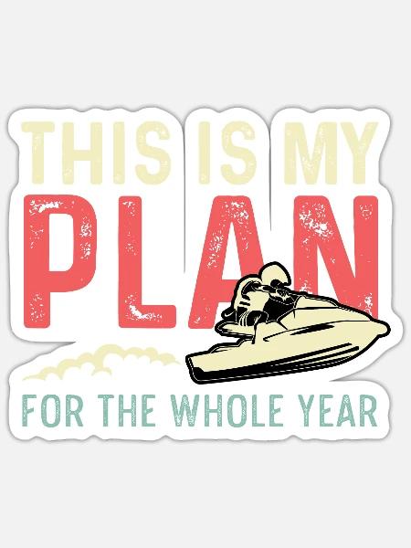 Plan für das Jahr Hobbyist Geschenk - Sticker Größe S (10 x 10 cm) - Mattweiß
