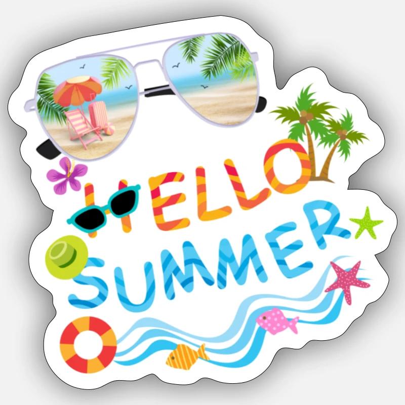 Hellow Sommer Sticker Größe S (10 x 10 cm)