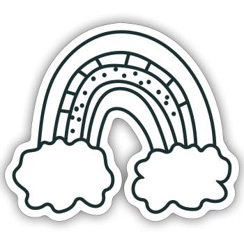 Irregular Rough cute rainbow - Sticker size S (10 x 10 cm) - white matte - Front