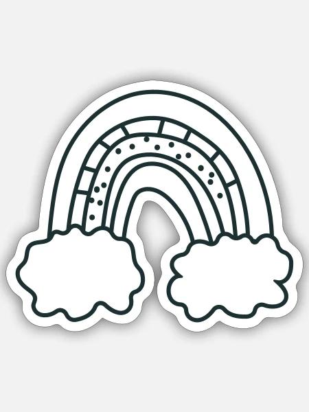 Unregelmäßig Grob süßer Regenbogen - Sticker Größe S (10 x 10 cm) - Mattweiß