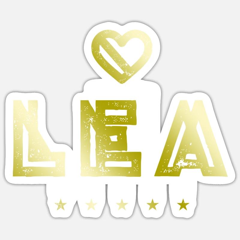 Lea Herz - Sticker Größe S (10 x 10 cm) - Mattweiß