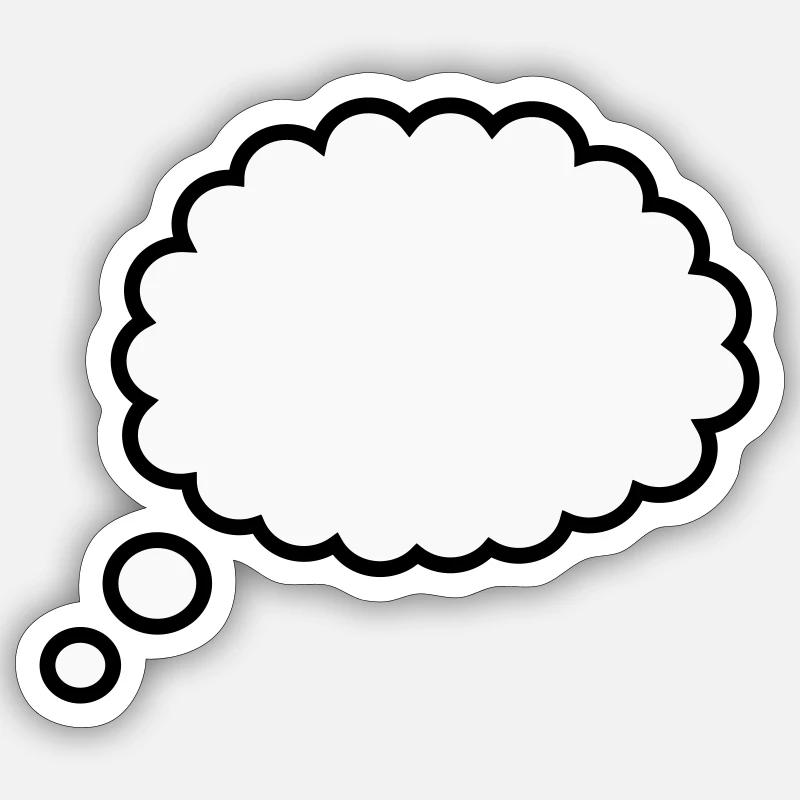 Thinking bubble - Sticker size S (10 x 10 cm) - white matte