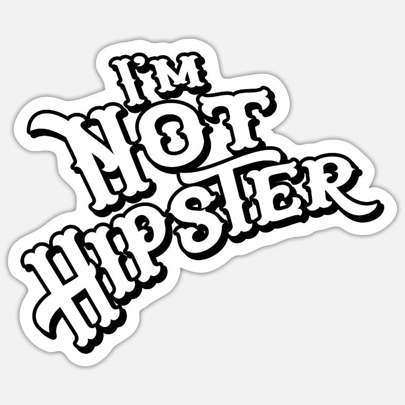 Dans le pas Hipster - Sticker taille S (10 x 10 cm) - blanc mat