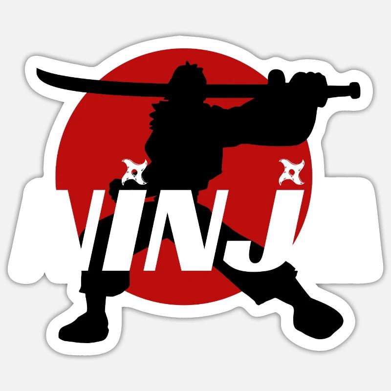 Ninja - Sticker Größe S (10 x 10 cm) - Mattweiß