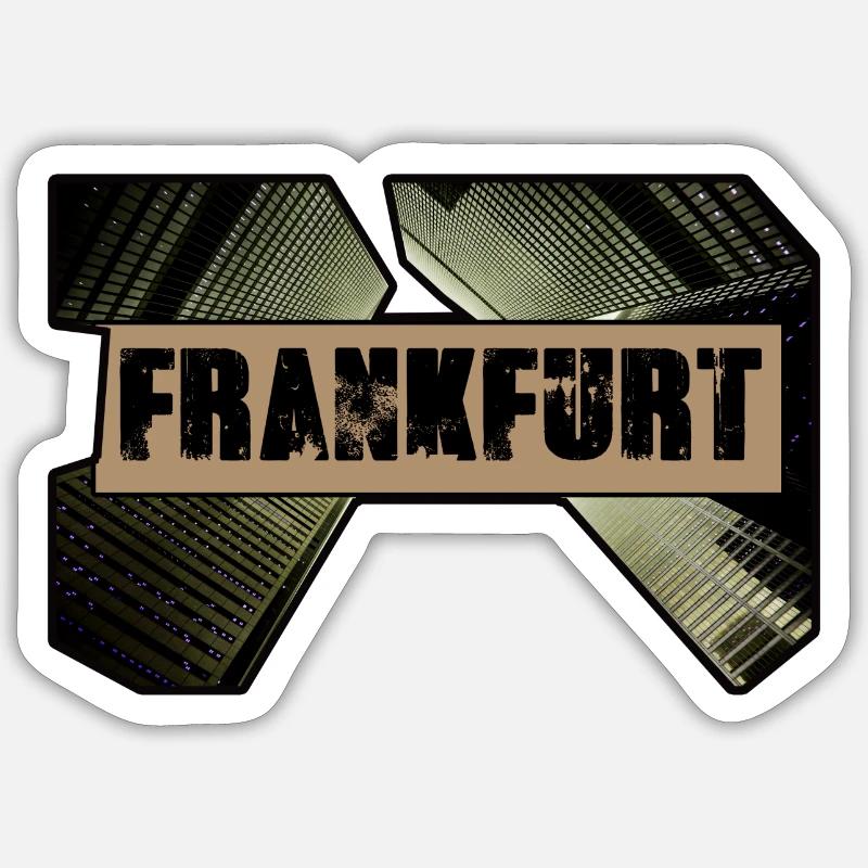 frankfurt,skyline,häuser,hochhäuser,ffm Sticker Größe S (10 x 10 cm)