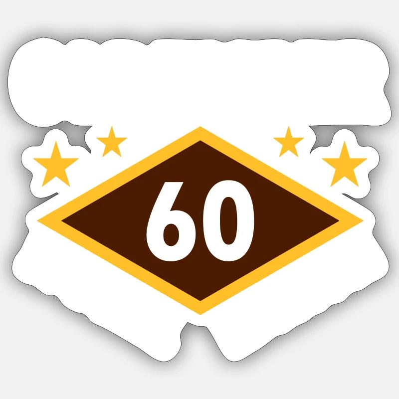 Oldtimer, 60, special edition (Raute, Sterne) Sticker Größe S (10 x 10 cm)