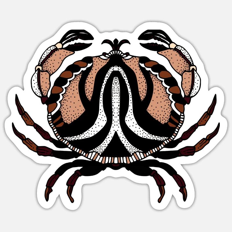 Crabe - Sticker taille S (10 x 10 cm) - blanc mat