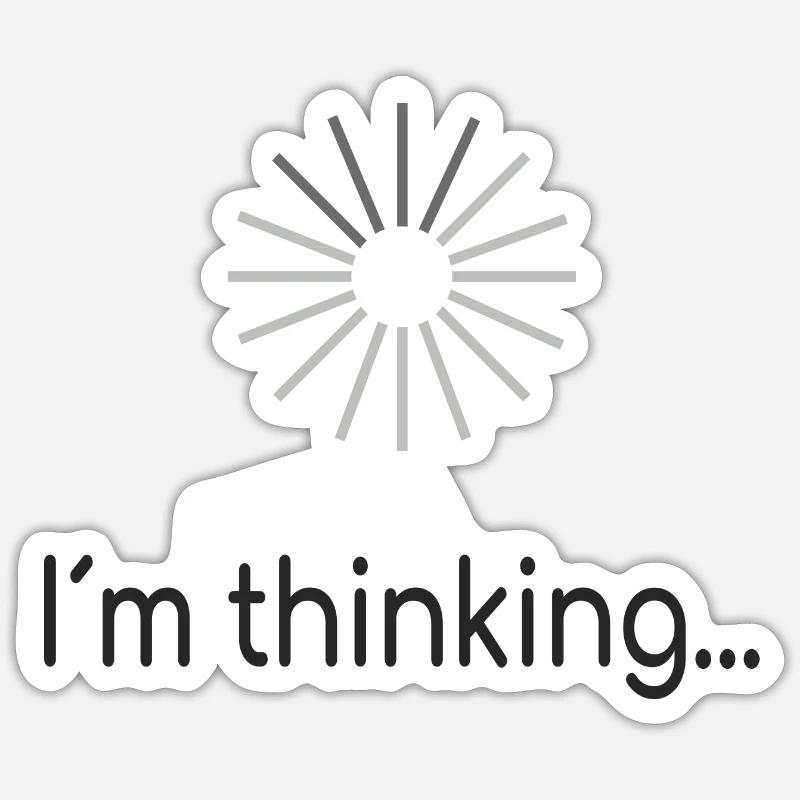 I am thinking - Sticker size S (10 x 10 cm) - white matte