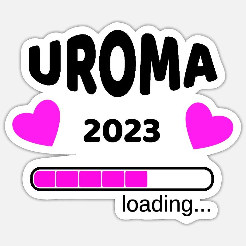 Uroma 2023 Schwangerschaf Urgroßmutter Idee - Sticker Größe S (10 x 10 cm) - Mattweiß