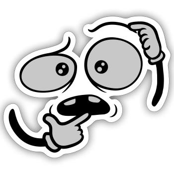 Hand gesture skeptical face - Sticker size S (10 x 10 cm) - white matte - Front