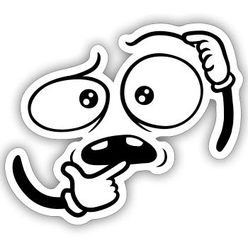 Doubtful Hand Gesture Face - Sticker size S (10 x 10 cm) - white matte - Front