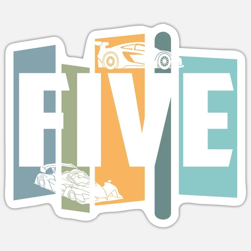 Five years old - Sticker size S (10 x 10 cm) - white matte
