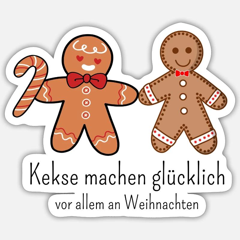 Kekse machen glücklich Sticker Größe S (10 x 10 cm)